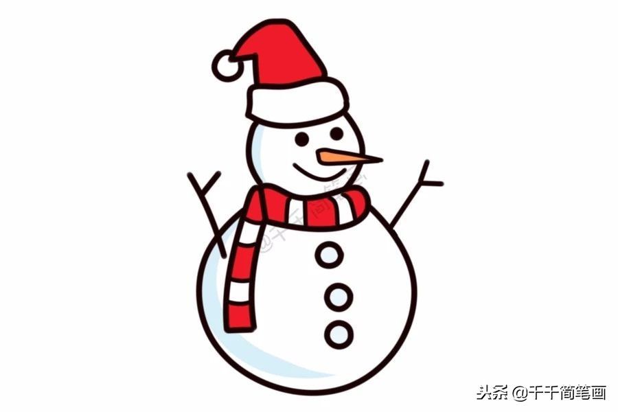 雪人简笔画超萌的20种圣诞雪人简笔画