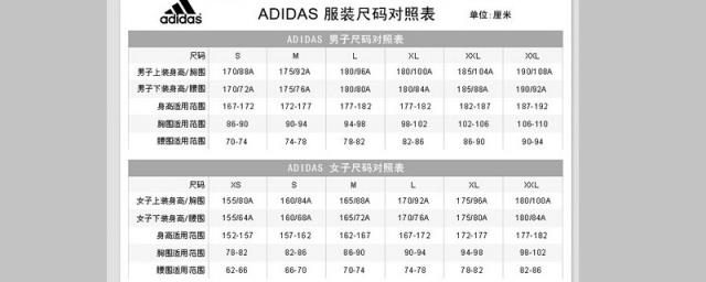 adidas外套尺码衣长图片